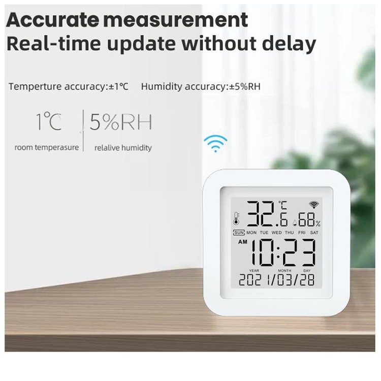 Smart WiFi sensor of temperature and humidity compatible with