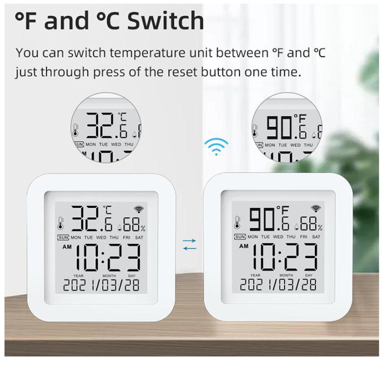 Temperature & Humidity Sensor Indoor Hygrometer Thermometer Detector  Digital LCD Display Smart Life Wireless Remote Control - China Wireless  Remote Control, Tuya Sensor